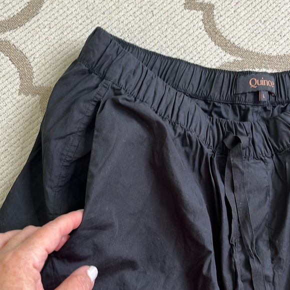 Quince Navy 100% organic cotton poplin pull on Relaxed Fit pants size large - Picture 17 of 17